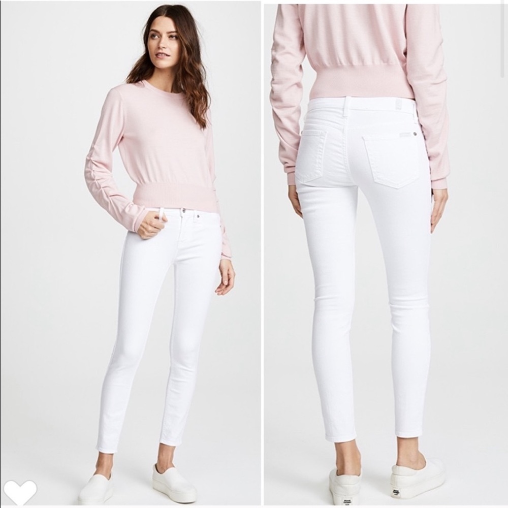 7FAMK White Crop Ankle Kimmie Straight Leg Coastal Grandma Jean 24